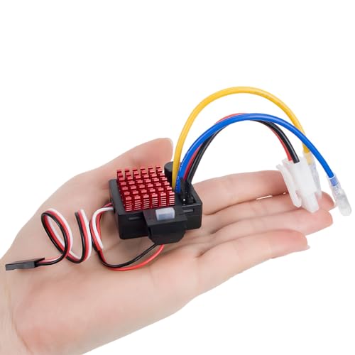 2-3s 60A Brushed ESC Waterproof Electronic Speed Controller with Switch Mode BEC for 1/10 Scale RC Crawler Car Trucks Upgrade (Tamiya Plug) - style: Tamiya Plug