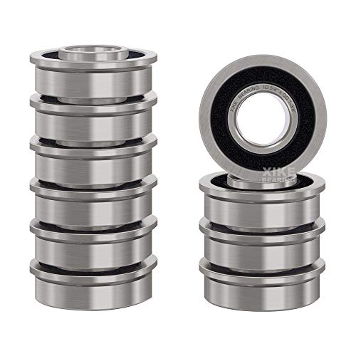 XiKe 5/8" Bearing, Lawn Mower Wheel Bearings ID 5/8" x OD 1-3/8" | Fits for Wheelbarrows & Carts Wheel Bearing and Marathon# 60602 Flanged Precision Ball Bearing - size: ID 5/8" x OD 1-3/8"