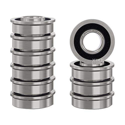 XiKe 5/8" Bearing, Lawn Mower Wheel Bearings ID 5/8" x OD 1-3/8" | Fits for Wheelbarrows & Carts Wheel Bearing and Marathon# 60602 Flanged Precision Ball Bearing - size: ID 5/8" x OD 1-3/8"