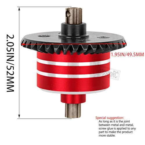#45 Steel 37T Main Gear&13T Input Gear Differential Case Diff Gear Upgrades Part for 1/10 Senton/Bigrock/Granite/Vorteks 3S BLX,Kraton/Outcast 4S BLX,1/8 Infraction/Typhon/Vendetta 3S BLX.Red