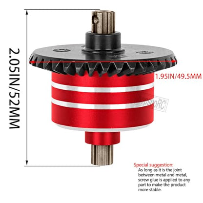 #45 Steel 37T Main Gear&13T Input Gear Differential Case Diff Gear Upgrades Part for 1/10 Senton/Bigrock/Granite/Vorteks 3S BLX,Kraton/Outcast 4S BLX,1/8 Infraction/Typhon/Vendetta 3S BLX.Red