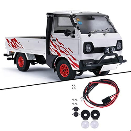 1:10 Metal Bull Bar Bumper Set for WPL D12 RC Crawler Truck Toy, CNC Machined Front Rear Bumper to Your Car, Easy Installation, Upgrade Your Truck Style, 1 - Front Round Light - color: Front Round Light