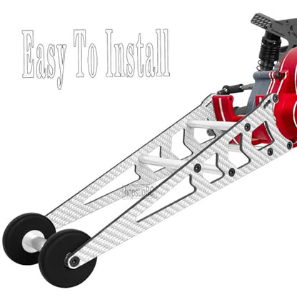 RC Carbon Adjustable Wheelie Bar Kit Tail Wheel Head up Wheel Upgrades Part for 1/10 Slash,Rustler,Bandit,Stampede VXL 2WD,Carbon Adjustable Wheelie Bar w/Mount Hops Up,Titanium - color: Titanium（upgrades Part）