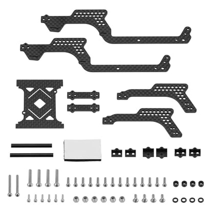 INJORA 39g Universal LCG Carbon Fiber Chassis Frame Kit for 1/18 TRX4M - size: A