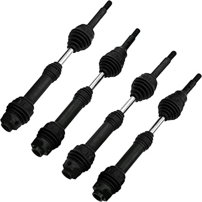 2Pairs Vgoohobby Steel Drive Shaft CVD Dogbon Front Rear Driveshaft Compatible with Traxxas Slash 4X4 Stampede Rustler Hoss VXL 4X4 RC Truck Car (Black) - color: Black