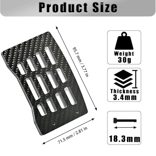 Roof Rack Mount Plate Carbon Fiber RC Upgrade Part for Arrma 1/14 1//16 Mojave Grom RC Car Roof Rack Trim Plate
