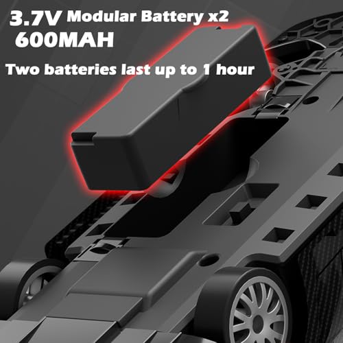 HTURCCOP 1:20 RC Drift Car 2.4GHz 4WD High Speed Drift Remote Control Cars Vehicle with LED Lights and Drifting Tires Batteries x2 Racing Sport Toy Cars for Adults Boys Girls Kids (Black 1:20) - color: Black 1:20