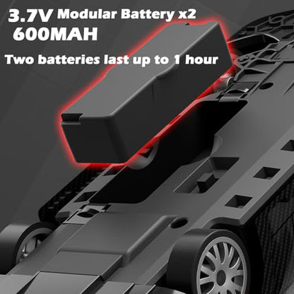 HTURCCOP 1:20 RC Drift Car 2.4GHz 4WD High Speed Drift Remote Control Cars Vehicle with LED Lights and Drifting Tires Batteries x2 Racing Sport Toy Cars for Adults Boys Girls Kids (Black 1:20) - color: Black 1:20