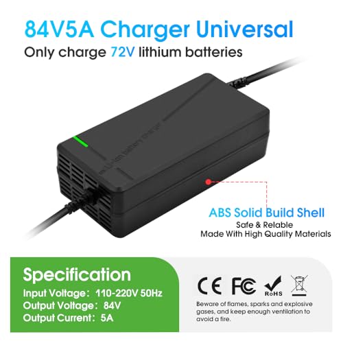 84V5A Fast Charger for 72V Lithium Battery (XT60 Male-Plug)
