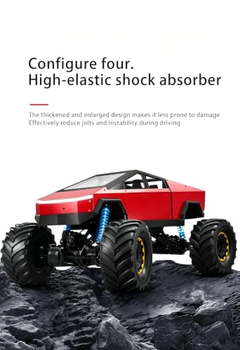 1/8 Scale Large Remote Control Cyber Pickup Truck, 4WD Off-Road RC Monster Truck, 2.4Ghz All-Terrain Climbing Car with Sound & Light Effects, Alloy Body, Ideal Gift for Kids Age 6+ - color: 1/8 Truck