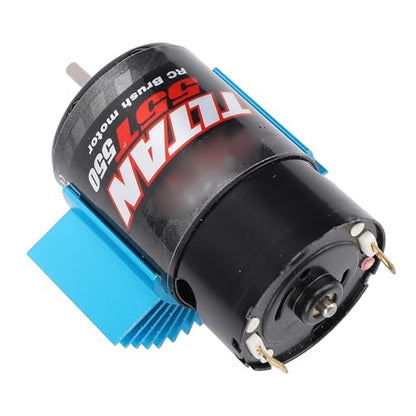 Alomejor 550 RC Car Motor, Brushed Motor with Cooling Fan and Heat Sink for Axial SCX10 HPI JL 90046 Slash 1:10 RC Crawler (55T) - size: 55T