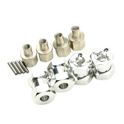 4PCS RC Wheel Spacers 12mm Aluminum Wheel Hex Hub 15mm Offset Extension Hex Drive Adapter Combiner Coupler Compatible with 1/10 RC Crawler Axial SCX10 CC01 D90 Wraith (Silver - 15mm) - color: Silver - 15mm