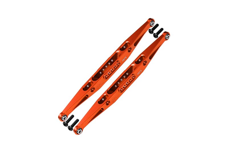 GPM 7075 Alloy Rear Lower Trailing Arms for LOSI 1/10 Baja Rey Desert Truck-Los03008 - color: Orange