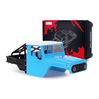 INJORA IR40-24 Half Truck Hard Body with Cage for 1/24 SCX24 Upgrade(Blue) - color: Blue