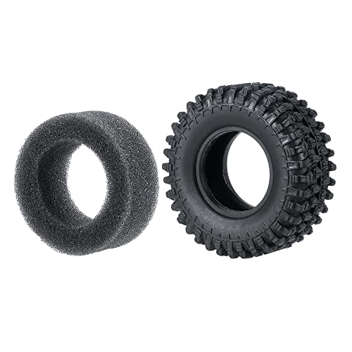 4PCS 1.0" Crawler Tires Rubber Wheel Tires Set for 1/24 Axial SCX24 90081 AXI00001 AXI00002 AXI00005 AXI00006 RC Crawler Car (50mm) - size: 50mm