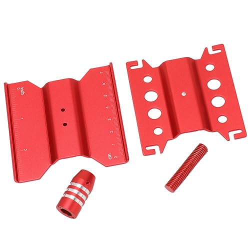 RC Car Repair Work Stand, 360 Degree Rotating Aluminum Alloy Work Station for 1/18 1/24 Scale Remote Control Cars Including SCX24 with Measuring Scale and Anti - Slip (Red) - color: Red
