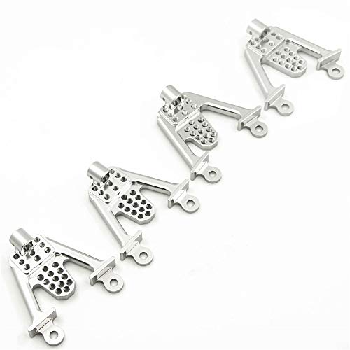 4PCS Aluminum Front & Rear Shock Tower Hoops, Silver | Bracket Mount, Upgrade Parts, For Axial SCX10 1/10 Scale, Crawlers Truck Car - color: Silver