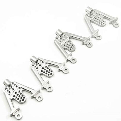 4PCS Aluminum Front & Rear Shock Tower Hoops, Silver | Bracket Mount, Upgrade Parts, For Axial SCX10 1/10 Scale, Crawlers Truck Car - color: Silver