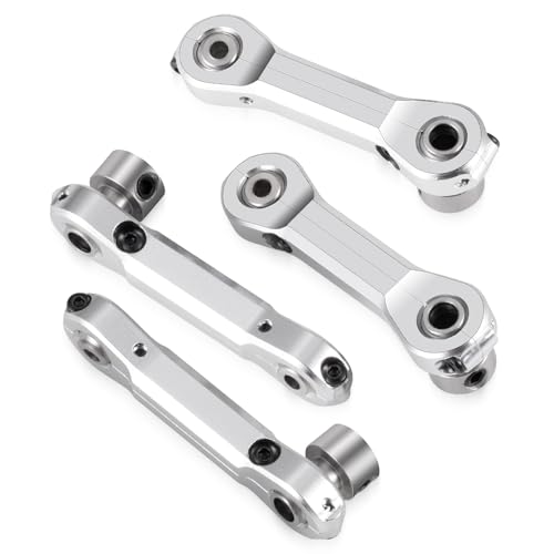 4Pcs Aluminum Anti-Roll Sway Bar Suspension Arm Linkage，Silver | Upgrade Parts, For 1/5 Losi DBXL 2.0 RC Car - color: Silver