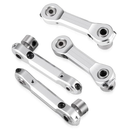 4Pcs Aluminum Anti-Roll Sway Bar Suspension Arm Linkage，Silver | Upgrade Parts, For 1/5 Losi DBXL 2.0 RC Car - color: Silver