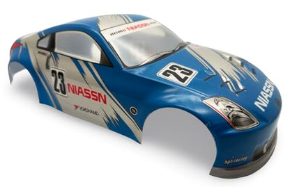 Painted PVC Body Shell for 1/10 On Road Racing Drift Car, Pre Cut, 1:10 Scale, 190mm, Nissan 350Z Style - color: Blue