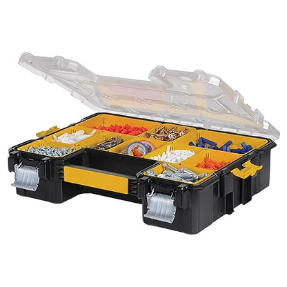 DEWALT Small Parts Organizer, Hardware Storage Box with Removable Dividers, 10-Compartment (DWST14825) - size: One Size