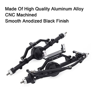 CNC Aluminum Alloy Front Rear Axle Complete Set for 1/10 RC Crawler RC-4WD Gela-nde II TF2 D110 Yo-ta II Axles(Black) - color: Front and Rear Axle