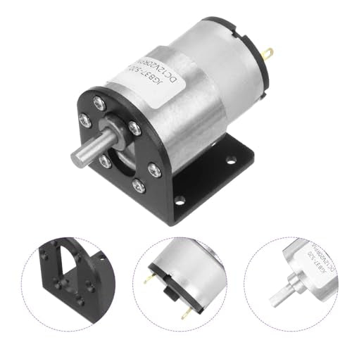 DMiotech Micro DC 12V 20RPM Geared Motor with Bracket Gear Reduction Motors 37mm Diameter Gearbox Micro Speed Reduction for RC Car, Robot Model, DIY Toys - style: 20RPM