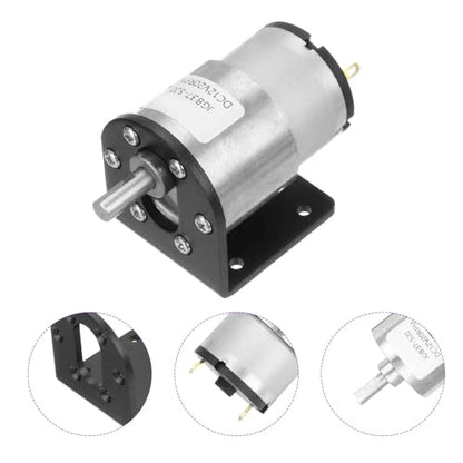 DMiotech Micro DC 12V 20RPM Geared Motor with Bracket Gear Reduction Motors 37mm Diameter Gearbox Micro Speed Reduction for RC Car, Robot Model, DIY Toys - style: 20RPM