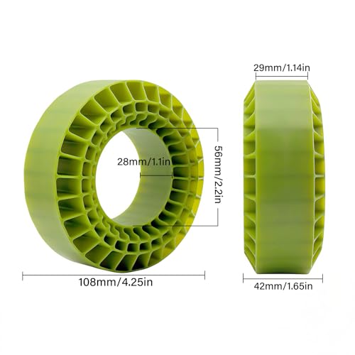 1.9 Silicone Tire Inserts 108x42mm, Soft 45-50A RC Tire Foam Inserts for 1/10 RC Crawler Tires, Waterproof Silicone Inner Foam, 4PCS (Green) - color: Green
