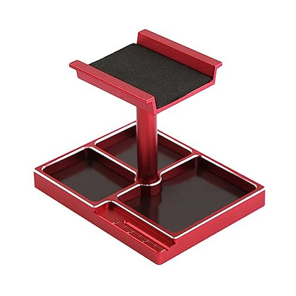 kingsea RC Car Work Stand 360° Rotation Body Mounts RC Repair Tool Set Aluminum Alloy RC Work Stand for 1/18 1/24 RC Car Truck Buggy (Red) - color: Red