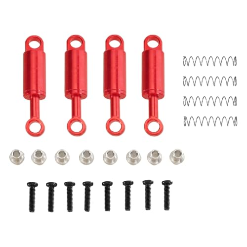 Compatible with WLtoys 284131 284010 284161 K989 K969 1/28 RC Car Upgrade Parts Accessories Metal Built‑in for Spring Shock Absorber RC Assortment(Red) - color: Red