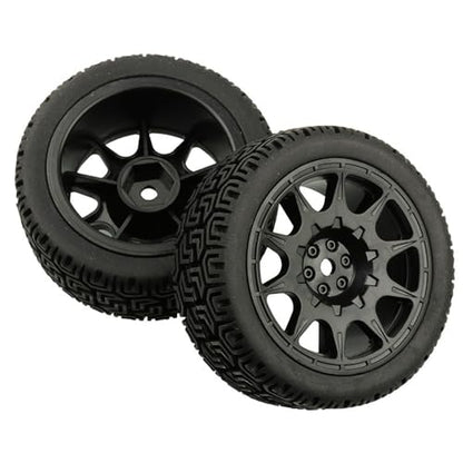68mm 4 PCS 1/10 Runflat Tire 1.9 inch Rally Tire L001 for 1:10 Tamiya xv02 Maze Tire Lc PTG Off-road 94123 Kyosho FW06 etc. (black) - color: black