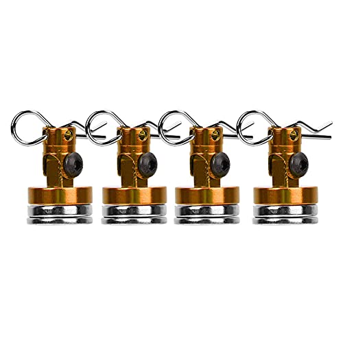 Magnetic Body Mount Kit, Invisible Magnetic Shell Post Mounting Set for SCX10 4W D HSP 1 10 RC Car, Aluminum Alloy Body Post with Slotting Design (Orange) - color: Orange