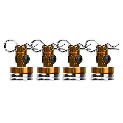 Magnetic Body Mount Kit, Invisible Magnetic Shell Post Mounting Set for SCX10 4W D HSP 1 10 RC Car, Aluminum Alloy Body Post with Slotting Design (Orange) - color: Orange