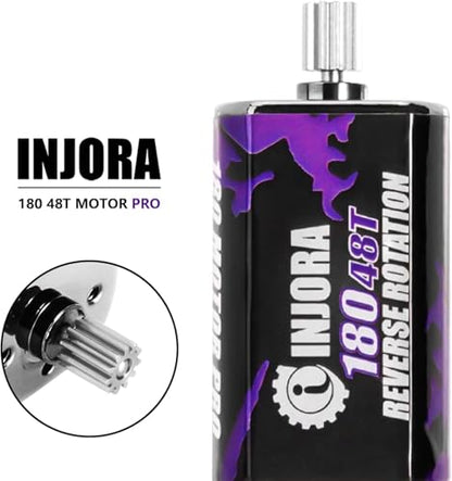 INJORA 180 PRO Brushed 48T Motor with Stainless Steel Pinion and Aluminum Heat Sink for TRX4M 1/18 RC Crawler Car Upgrade