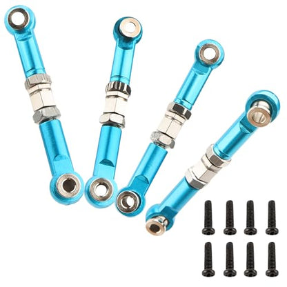 2 Pairs Upgrade Steering Linkage 16431 Adjustable Pull Rod Linkages Arm Tie Rod,Replacement Spare Parts for H16BM H16PL H16DR H14BM 14210 JC14EP HP474 HP141S RC Trucks (Blue)