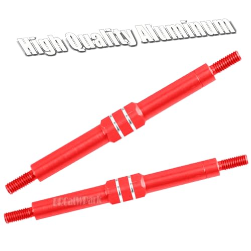 Adjustable Front Rear Toe Links Push Rods Upgrades Part for 1/16 Mini E-Revo Summit Truck,RC Aluminum Turnbuckles Camber Links,Steering Tie Rod,Suspension Pushrod Linkage Set,Red - color: Red -(Aluminum Links)