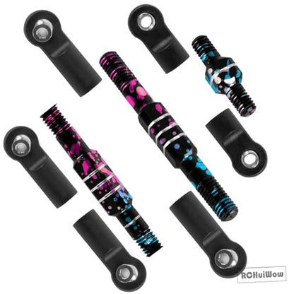 RC Alloy Turnbuckles Camber Links Upgrades Part for 1/10 Slash 4WD(VXL),Rustler 4WD(VXL),Stampede 4WD(VXL),Bandit 4WD(VXL),Hoss 4WD(VXL) Adjustable Tie Rods & Turnbuckles Hops Up,Rainbow - color: Rainbow-1set
