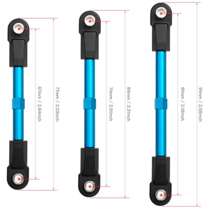 6Pcs Adjustable Aluminum Turnbuckles Camber Links Set for Traxxas Slash 4X4 2WD / Rustler/Stampede/Hoss/Bandit 1/10 RC Short Course Trucks Replacement Upgrade Accessories (Blue) - color: Blue