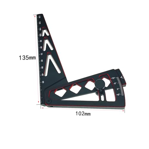 RC Car Wheel Height Measuring Multifunctional Ruler Car Camber Gauge Adjustable for 1/10 1/8 RC Crawler(Red Black)