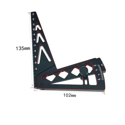 RC Car Wheel Height Measuring Multifunctional Ruler Car Camber Gauge Adjustable for 1/10 1/8 RC Crawler(Red Black)