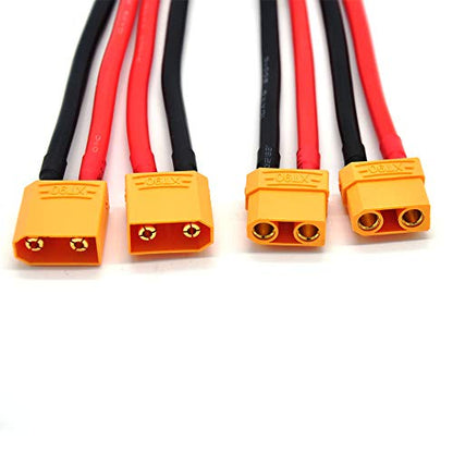 2 Pair XT90 Plug Male Female Connector with 150mm 10AWG Silicon Wire for RC Lipo Battery FPV Drone(2 Pair) - size: 2 pair XT90 Male Female 15cm