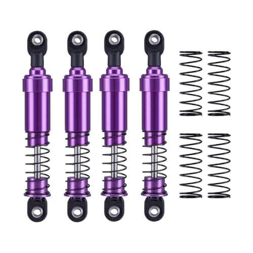 RCQQPS 4pcs Aluminum Big Bore Shocks for 1/10 RC Crawler LCG Chassis Gspeed V3 Element Enduro SCX10 TRX4 Gamde R1 Comp Builds DIY (Purple 95mm 4pcs) - color: Purple 95mm 4pcs