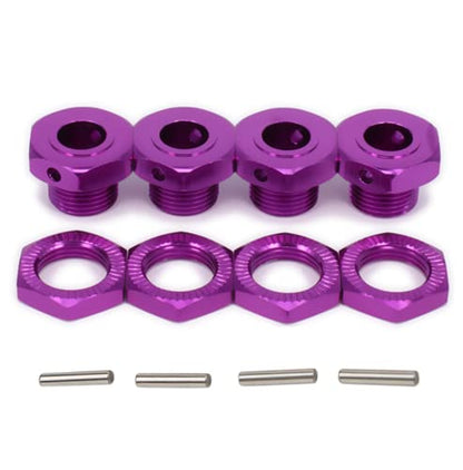 Aluminum 17mm Hex Wheel Nuts Adapter for Arrma 6s BLX Infraction Limitless Mojave Typhon hopups Upgrade Parts 4 pcs/Set(Purple) - color: Purple