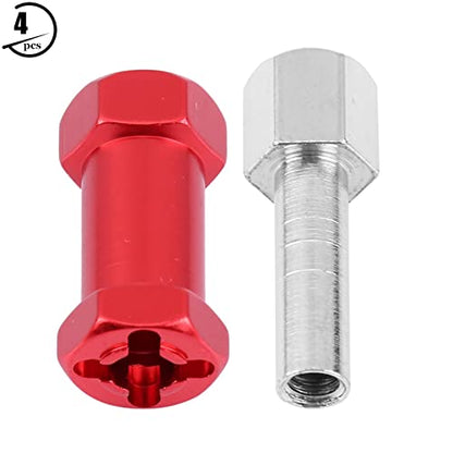 VGEBY RC Hub Adapter, 4pcs 12mm Wheel Hex Hub Extension Adapter Drive Hub Widener Metal Adaptor for RC Vehicle Parts(25mm Red) 12Mm Spacers 12Mm Spacers 12Mm To 17Mm Hex Wheel Adapter