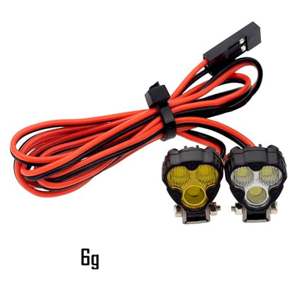 MEUS RACING RC Car LED Lights Kit Spotlights for Axial SCX24 Traxxas TRX4M Redcat Ascent-18 1/18 1/24 RC Crawler Upgrades Parts (2 Lights) - style: 2 Lights