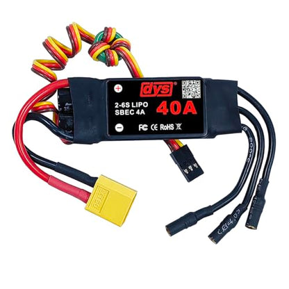 DYS 40A 2-6S Brushless ESC with 5V/4A SBEC with XT60 & 3.5mm Plug for RC Fixed-Wing Aircraft Helicopter - color: Dys 40a Esc
