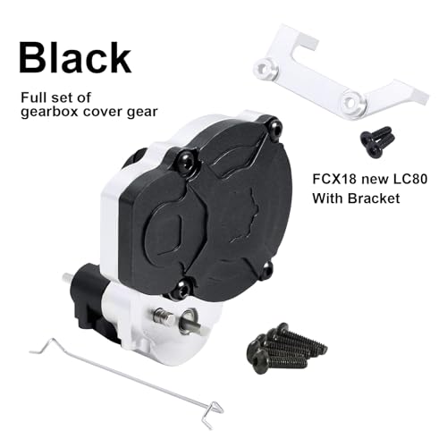 Metal Transmission Gearbox with Bracket for FMS FCX24 1/24 Power Wagon FCX18 Land Cruiser LC80 K5 Blazer RC Crawler Upgrade Part (Black for FCX18) - color: Black for Fcx18