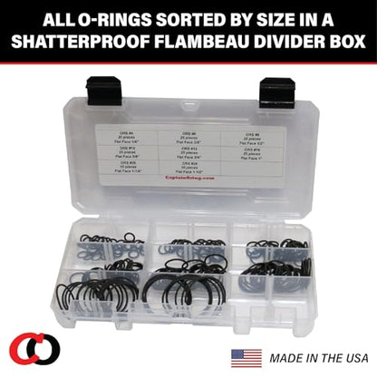 Captain O-Ring ORS/ORFS (for Flat Face Fittings) Hydraulic O-Ring Seal Kit (Buna 90 / BN90-180 Piece Kit)